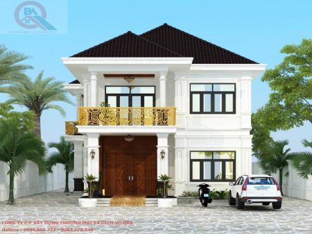 BIỆT THỰ 2 TẦNG TÂN CỔ ĐIỂN PHONG CÁCH KIẾN TRÚC PHÁP( 8MX15M)